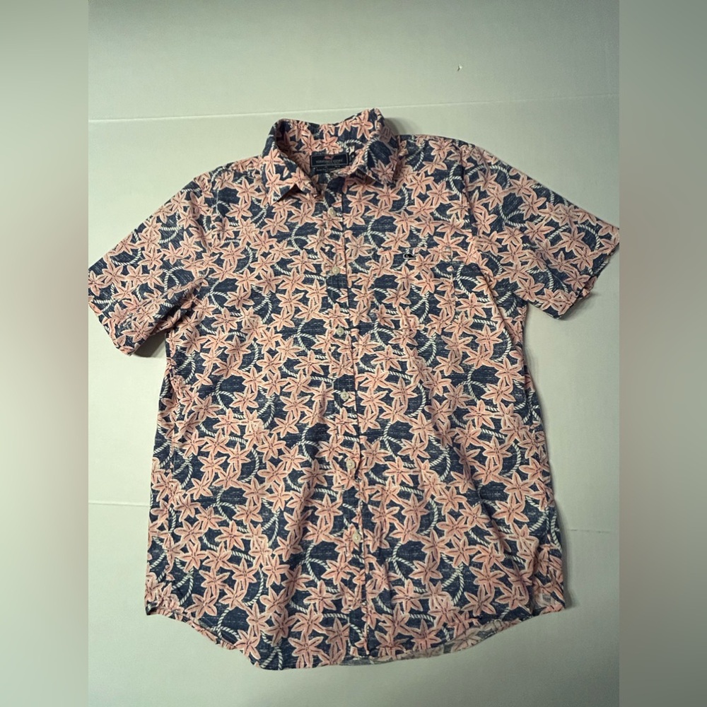 Vineyard Vines Slim Fit Tucker Shirt Pink Blue Floral Rope Button Up Medium